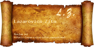Lazarovics Zita névjegykártya