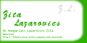 zita lazarovics business card